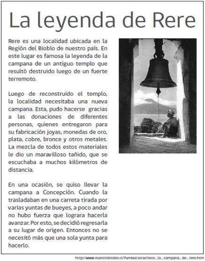 Texto o figura de apoyo para las preguntas 5 a 8 del examen de Lenguaje y Comunicación (Nivel Básico 1)