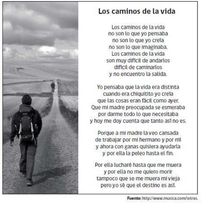Texto o figura de apoyo para las preguntas 1 a 4 del examen de Lengua Castellana y Comunicación (Tercer Nivel)
