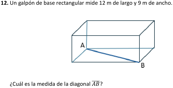 Figura de la pregunta 12 del examen de Educación Matemática (Tercer Nivel)