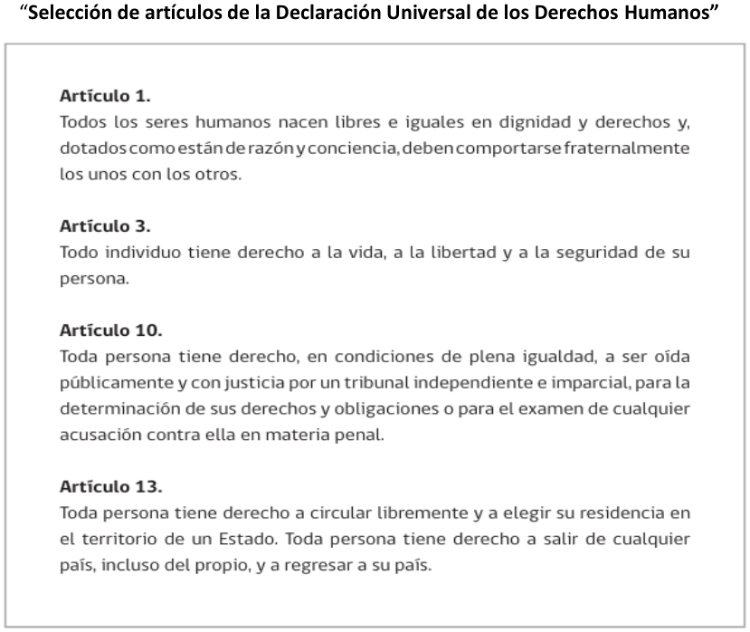 Texto o figura de apoyo para las preguntas 8 a 9 del examen de Estudios Sociales (Tercer Nivel)